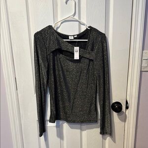 Luxe Black Glitter Women's Top